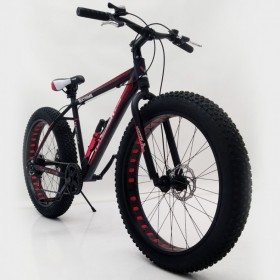 Спортивний велосипед HAMMER EXTRIME S800-MAX, Алюмінієва рама 19, широкі колеса 26''х4,0, обладнання SHIMANO, з пляшкою, чорно-червоний