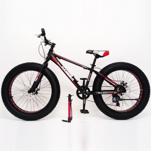 Спортивний велосипед HAMMER EXTRIME S800, Алюмінієва рама 14, широкі колеса 24''х4,0, обладнання SHIMANO, чорно-червоний