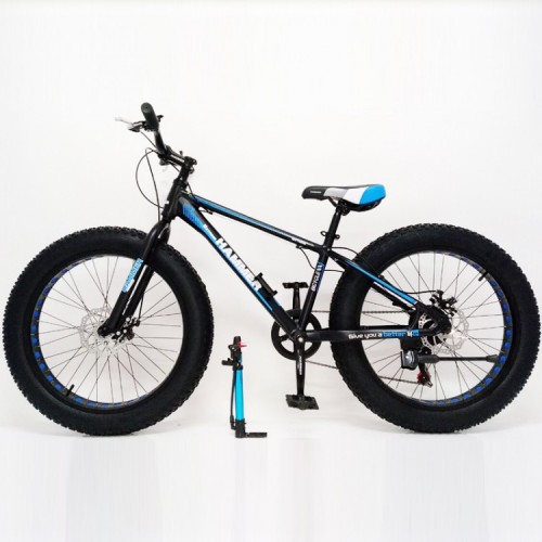 Спортивний велосипед HAMMER EXTRIME S800, Алюмінієва рама 14, широкі колеса 24''х4,0, обладнання SHIMANO, чорно-синій