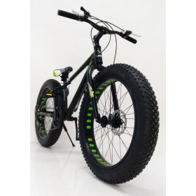 Спортивний велосипед HAMMER EXTRIME S800, Алюмінієва рама 14, широкі колеса 24''х4,0, обладнання SHIMANO, чорно-зелений