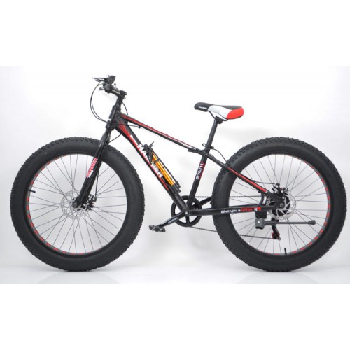 Спортивний велосипед HAMMER EXTRIME S800, Алюмінієва рама 17, широкі колеса 26''х4,0, обладнання SHIMANO, чорно-червоний
