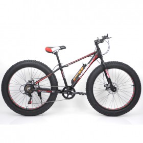 Спортивний велосипед HAMMER EXTRIME S800, Алюмінієва рама 17, широкі колеса 26''х4,0, обладнання SHIMANO, чорно-червоний