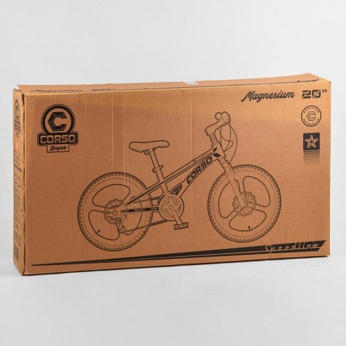 Велосипед спортивный детский CORSO Speedline MG-14977, 20 дюймов, магниевая рама 11 дюймов, Красный