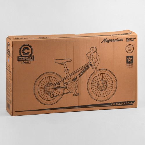 Велосипед спортивний дитячий CORSO Speedline MG-56818, 20 дюймів, магнієва рама 11 дюймів, 7 швидкостей, білий