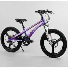 Велосипед спортивний дитячий CORSO Speedline MG-61038, 20 дюймів, магнієва рама 11 дюймів, 7 швидкостей, фіолетовий