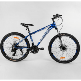 Спортивний велосипед CORSO Zoomer 26 "дюймів 39766 рама алюмінієва, обладнання Shimano 21 швидкість, синій