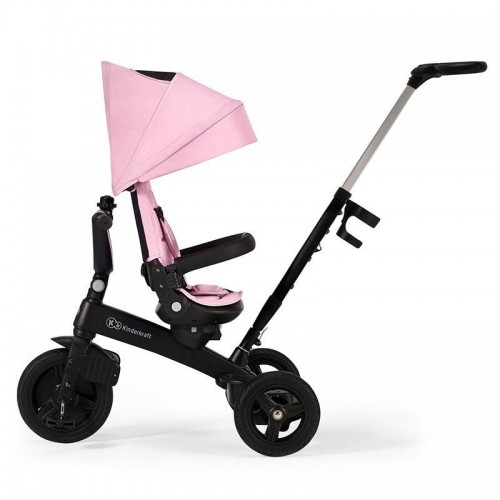 Велосипед триколісний Kinderkraft Twipper з поворотним сидінням, батьківською ручкою, рожевий