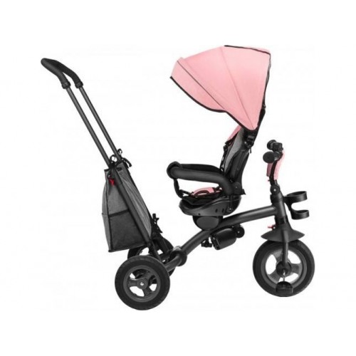 Велосипед триколісний Lionelo TRIS з батьківською ручкою, поворотним сидінням, сумкою, 2ма кошиками, підсклянником і дзвінком, рожевий 