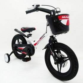 Дитячий велосипед MARS-2 Evolution, 16 дюймів, магнієва рама, 2 дискових гальма, кошик, білий