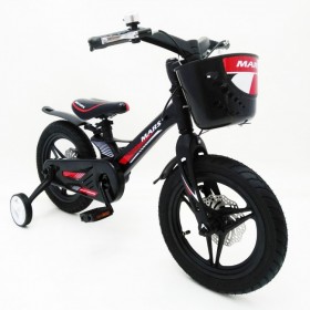 Дитячий велосипед MARS-2 Evolution, 16 дюймів, магнієва рама, 2 дискових гальма, кошик, чорний
