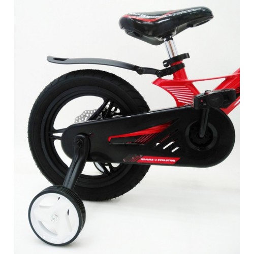 Дитячий велосипед MARS-2 Evolution, 14 дюймів, магнієва рама, 2 дискових гальма, кошик, червоний