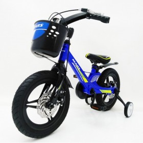 Дитячий велосипед MARS-2 Evolution, 14 дюймів, магнієва рама, 2 дискових гальма, кошик, синій 