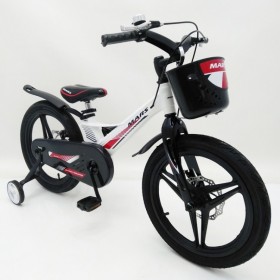 Дитячий велосипед MARS-2 Evolution, 18 дюймів, магнієва рама, 2 дискових гальма, кошик, білий